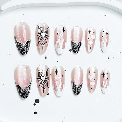 Künstlerisches Press-On-Nagelset mit Kirschblütenmuster Brehn