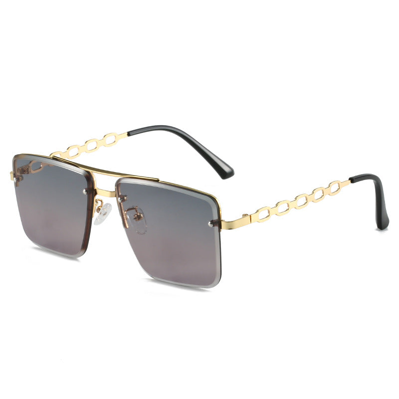 Damen Quadratische Sonnenbrille mit eleganter Kettenstruktur Brehn