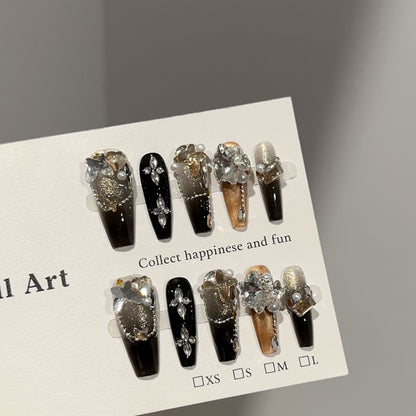 Elegantes Glamouröses Press-On Nagelkunst Set