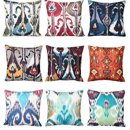Ikat-Print Quadrat Decorative Throw Kissenbezug mit verborgener Reißverschluss