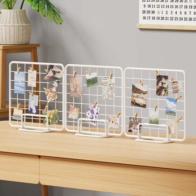 Desktop-Draht-Foto-Rasterdisplay mit Ständer und Mini-Clips