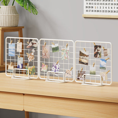 Desktop-Draht-Foto-Rasterdisplay mit Ständer und Mini-Clips