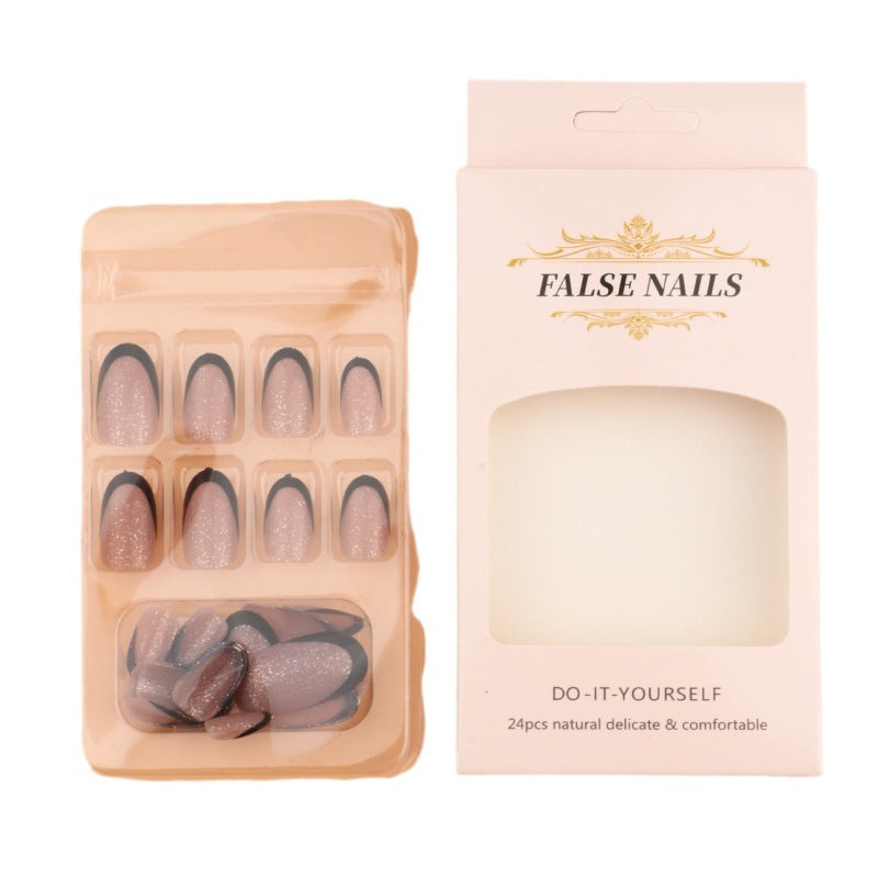 Glamouröse Glitzer Französische Spitzen Nagelverstärkungen Brehn