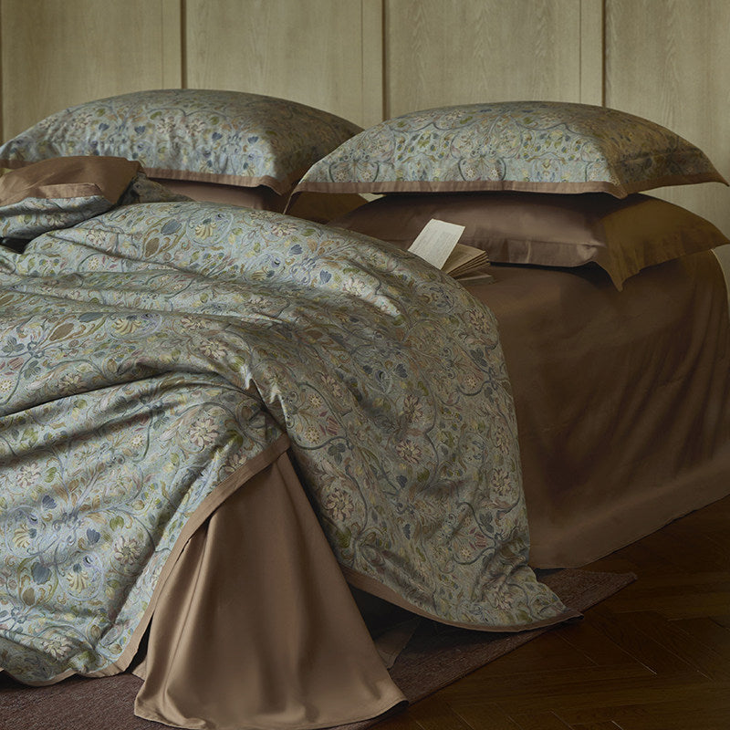 Heritage Medallion Baumwollsatin Bettbezug Set mit Satin Saum und Umschlag-Kissenbezügen