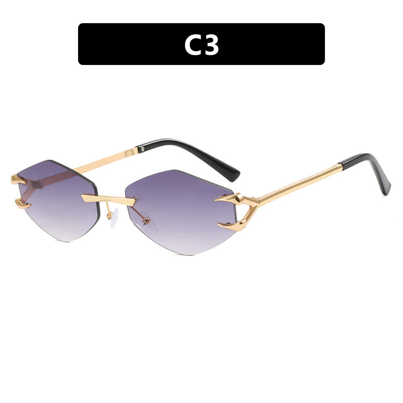 Damen extravagante hexagonale Sonnenbrille mit innovativem Rahmen und UV-Schutz Brehn