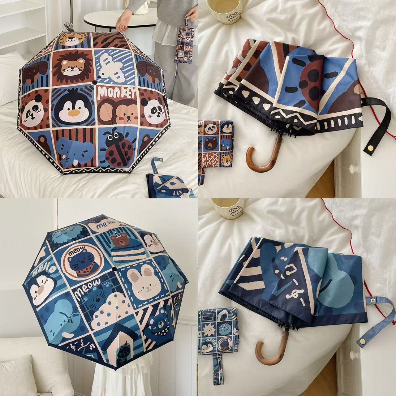 Damen Faltregenschirm mit kreativem geometrischem Design Brehn