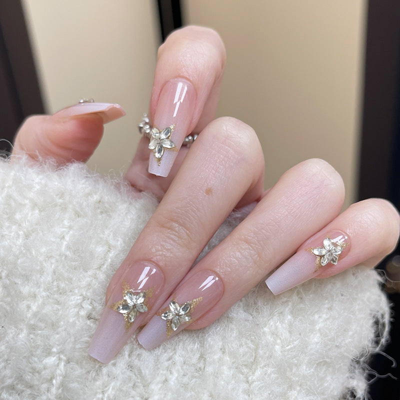 Premium Floral Verzierte Press-On Nagelset Brehn