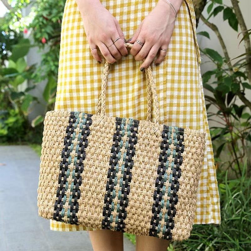 Handgefertigte Strandtasche mit Buntem Muster Brehn