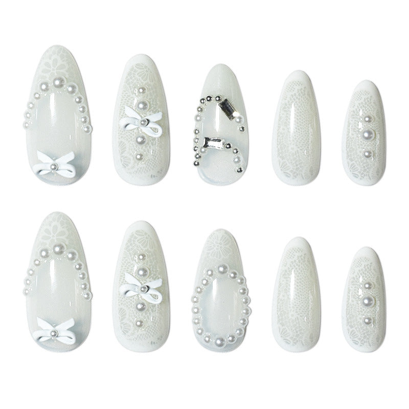 Elegante Spitzen Design Nagelverlängerungen Brehn