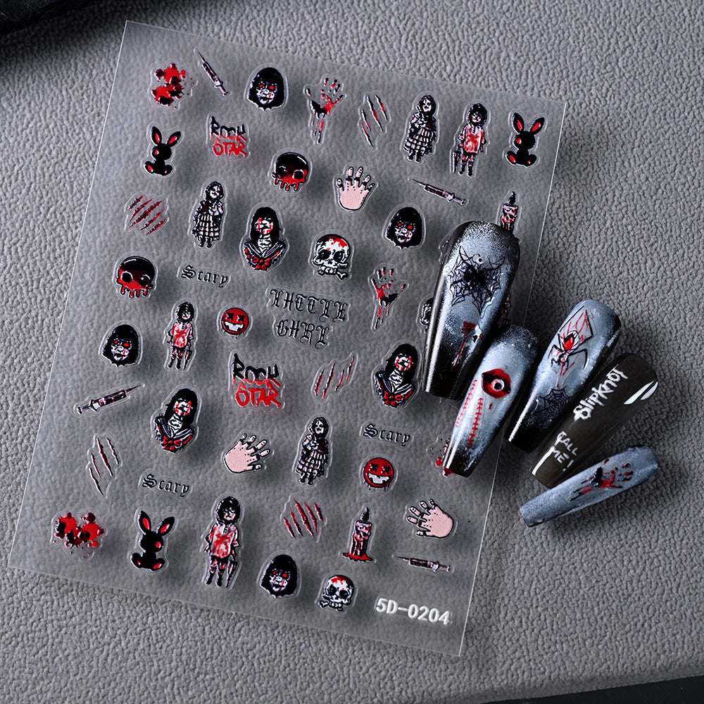 Horror-inspirierte Nagelkunst Aufkleber