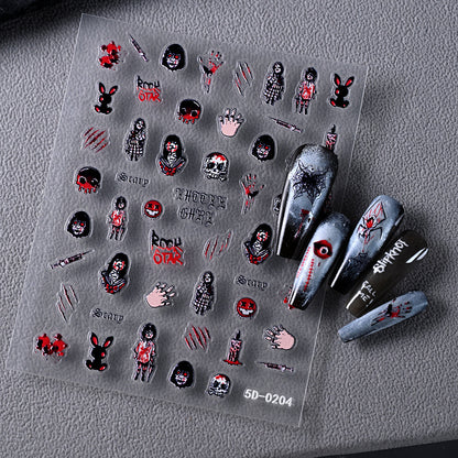 Horror-inspirierte Nagelkunst Aufkleber