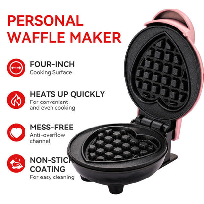 Herzförmiger Mini Waffelmaker Brehn
