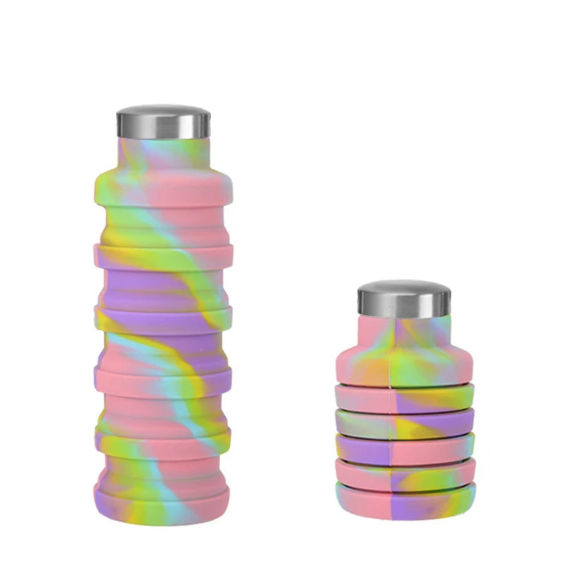 Damen flexible Silikon-Trinkflasche mit integrierter Klappfunktion Brehn