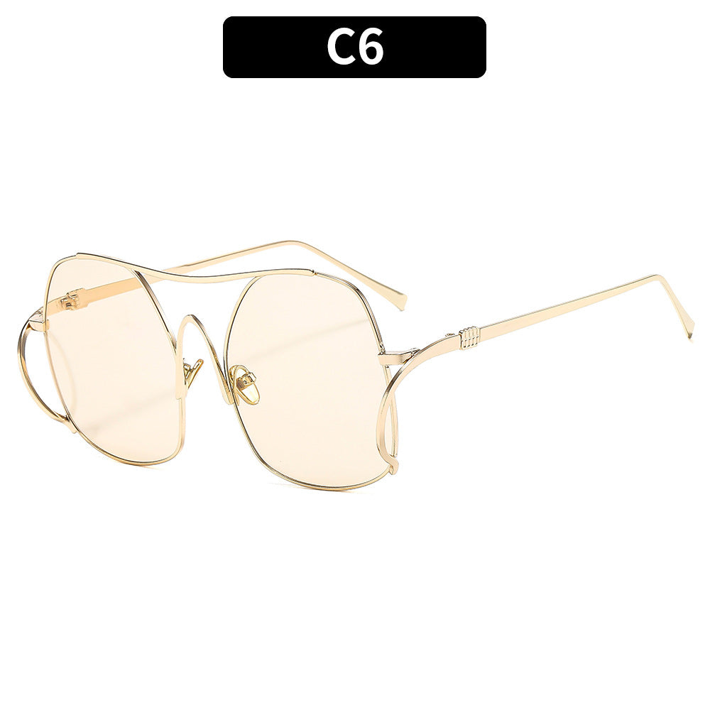 Stylische Übergroße Sechseckige Sonnenbrille