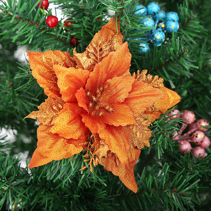 Dekorative Glitzernde Weihnachtsstern Blume Ornament Brehn