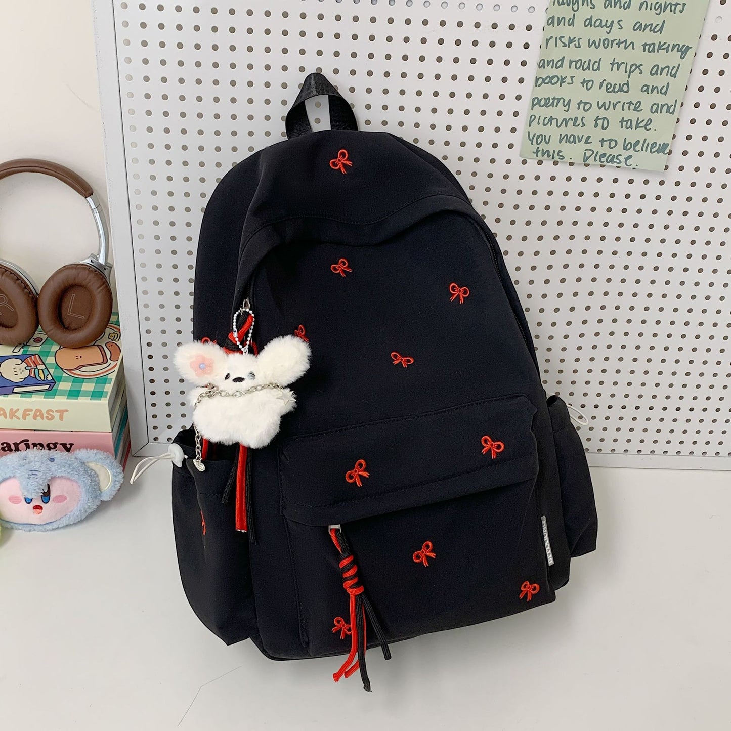 Rucksack mit Charmantem Schleifenmotiv und Praktischen Fächern Brehn