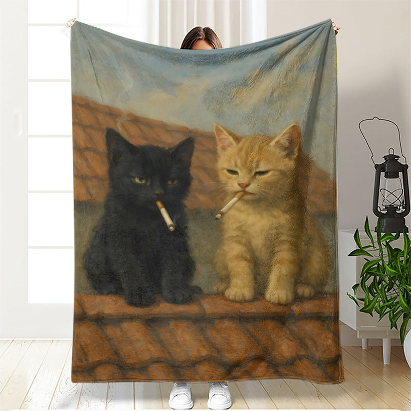 Künstlerische katzenmotivierte Fleece-Decke
