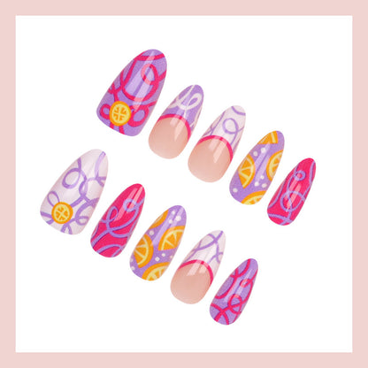 Kunstnagelset mit farbenfrohen und kreativen Designs Brehn