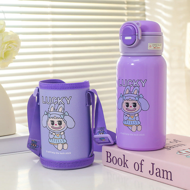 Damen Isolierte Trinkflasche mit praktischem Tragegurt und verspieltem Design Brehn