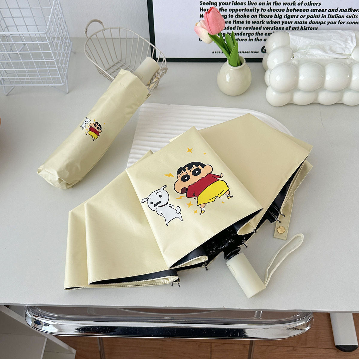Damen Faltregenschirm mit kreativem Charakterdesign Brehn