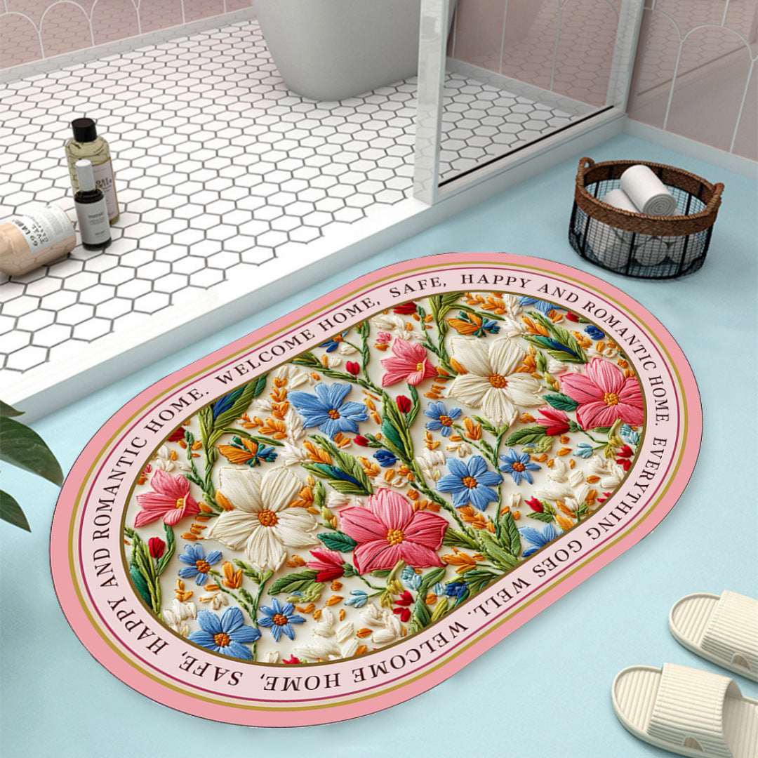 Florales Design Badteppich Brehn