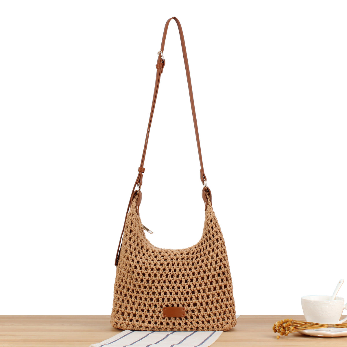 Hobo-Tasche Aus Handgewebtem Naturmaterial Brehn