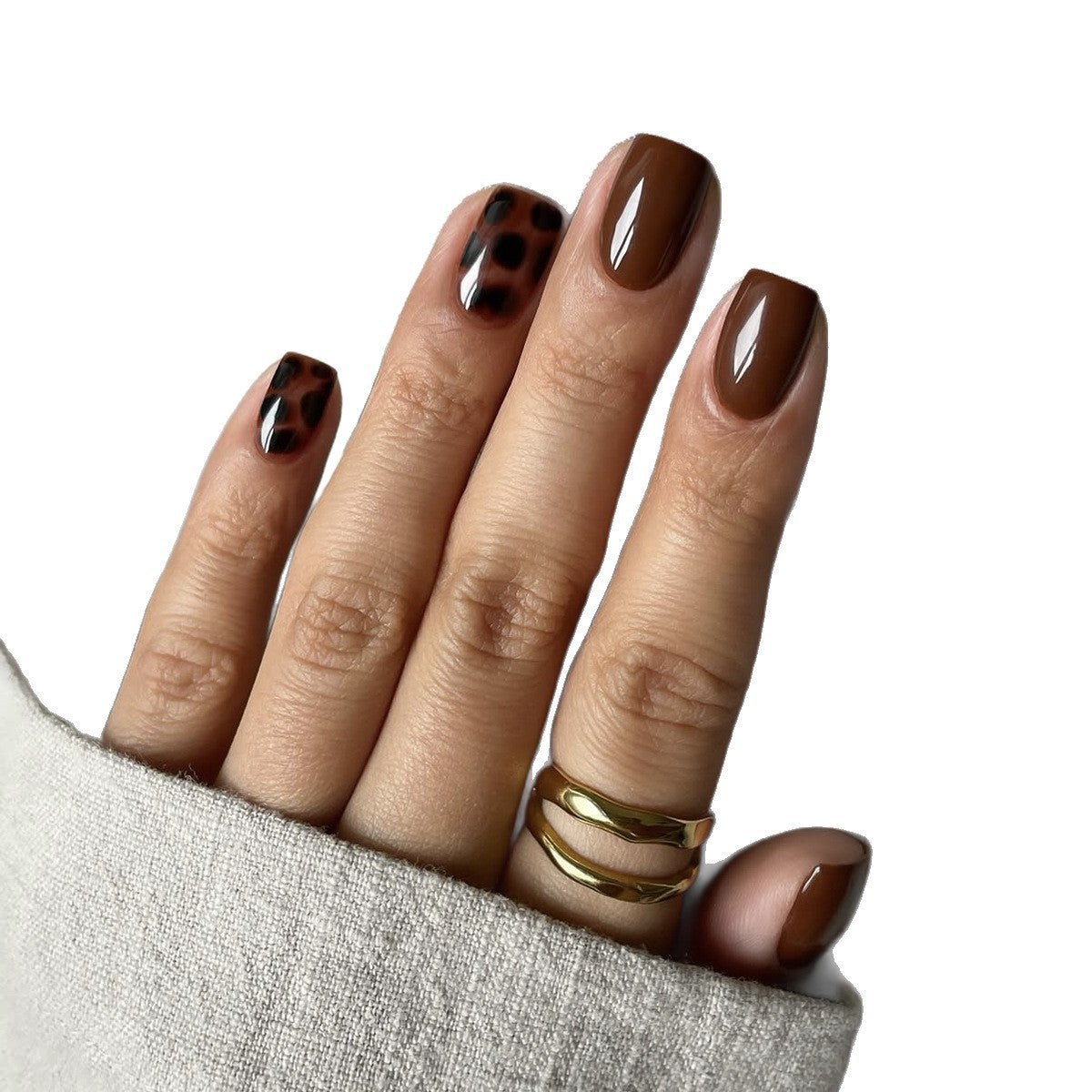 Kunstnagelset mit elegantem Leopardenmuster Brehn