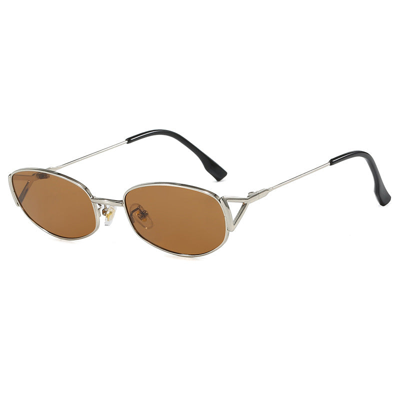 Damen modische Sonnenbrille im eleganten Ovaldesign mit hochklassigem Metallrahmen Brehn