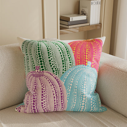 Square Decorative Cushion Cover with Whimsical Sea Urchin Dot Illustration