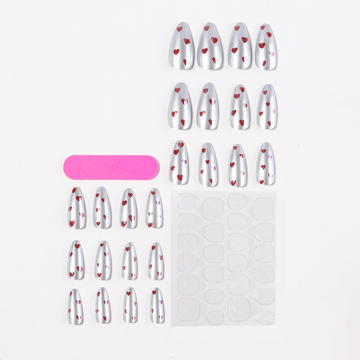 Kunstnagelset mit herzförmigem Design Brehn