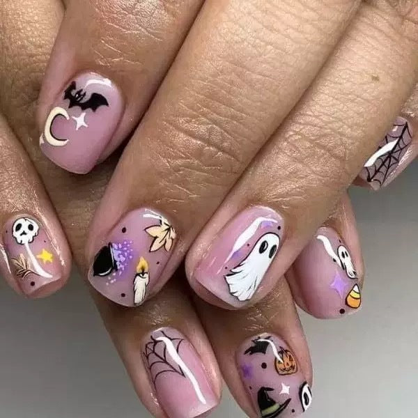 Halloween Kunstnagelset mit kreativen Gruselmotiven und detailreichen Designs Brehn