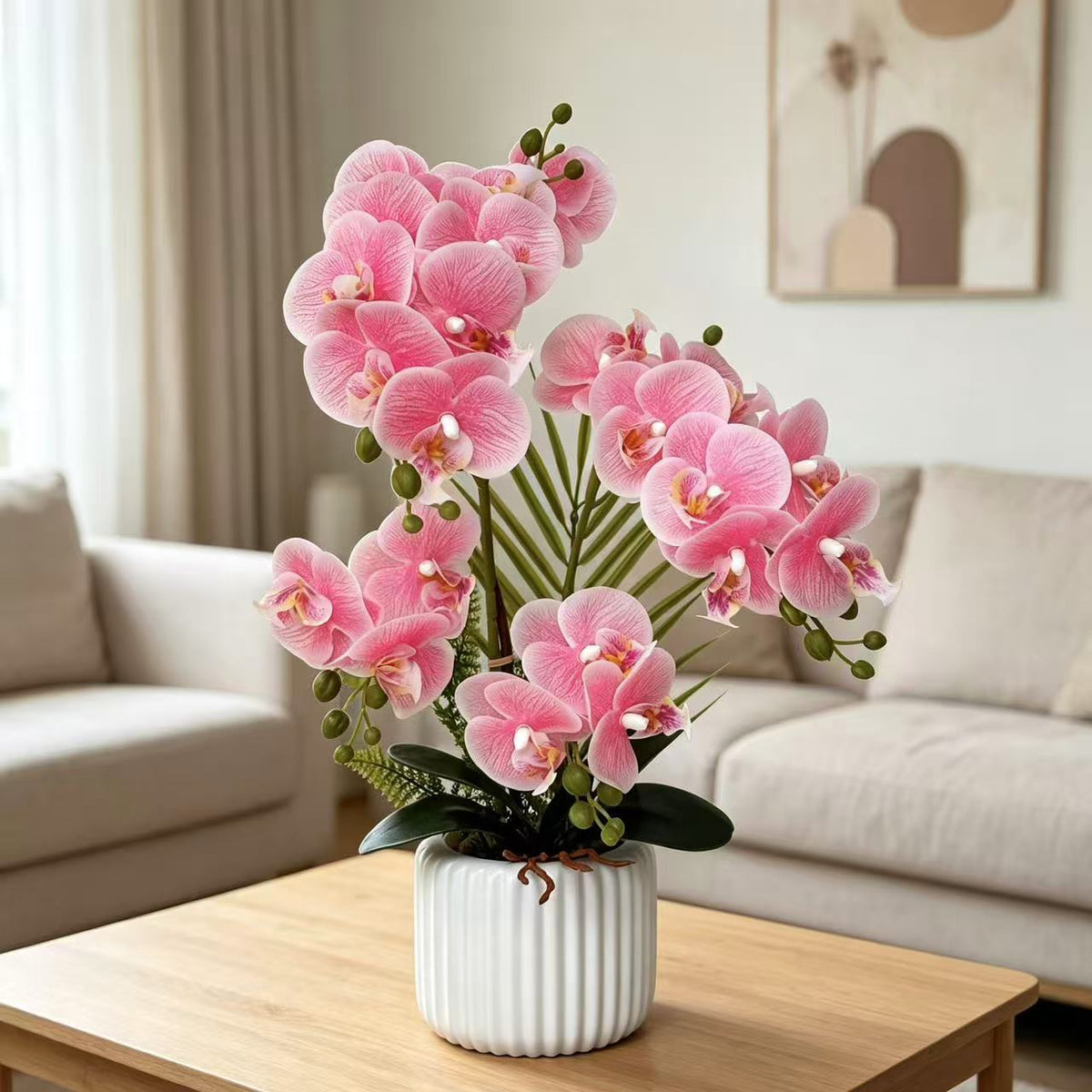 Künstliche Orchideenarrangement für dekorative Wohnbebilderung