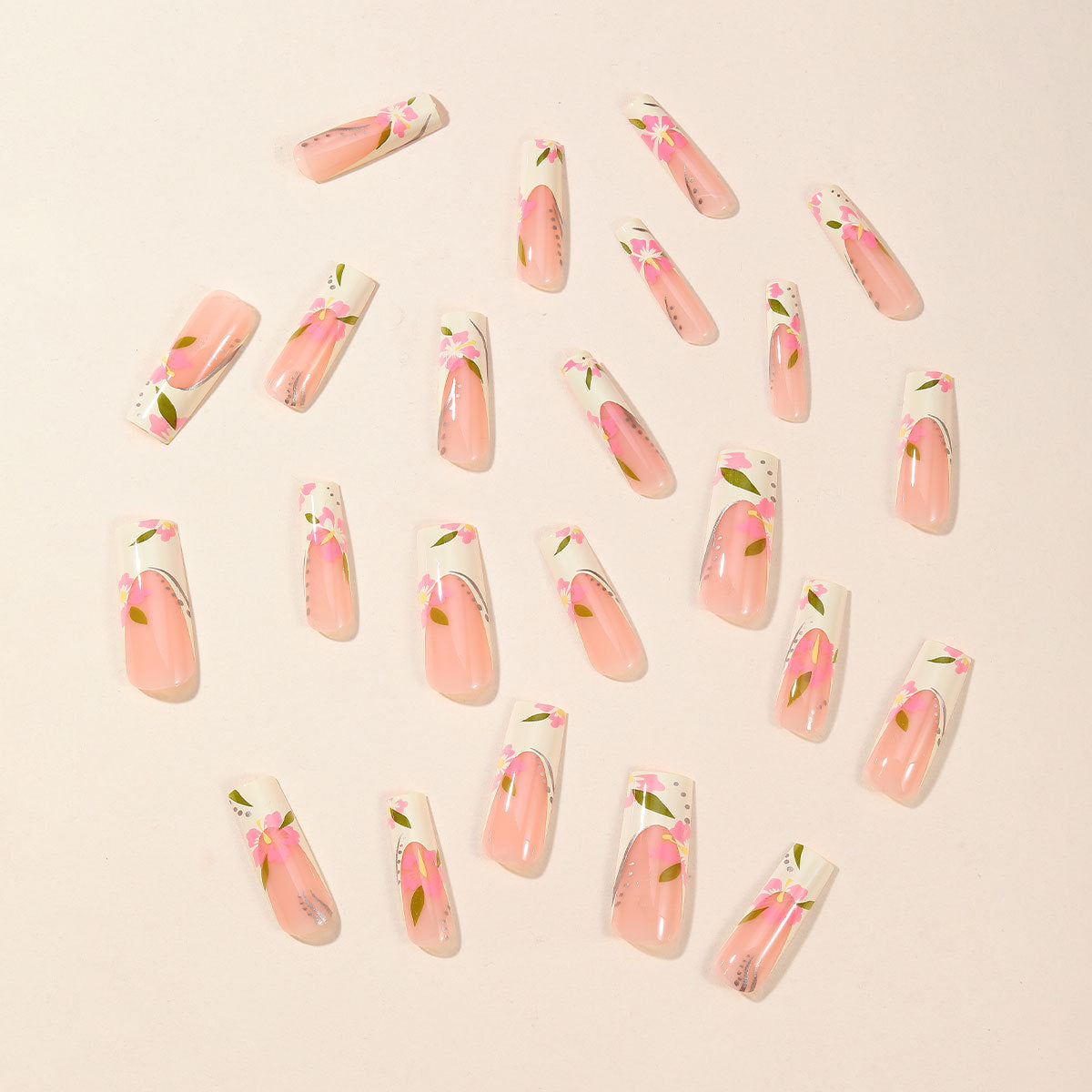 Florale Effekt Nagelkunst Extensions Brehn
