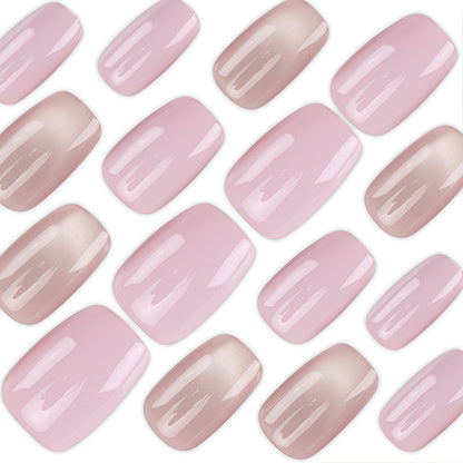 Premium Glänzende Natürliche Press-On Nagel Set Brehn