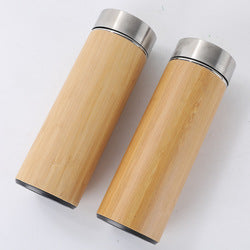 Damen elegante Isoliertrinkflasche aus Bambus mit doppelter Wandung Brehn