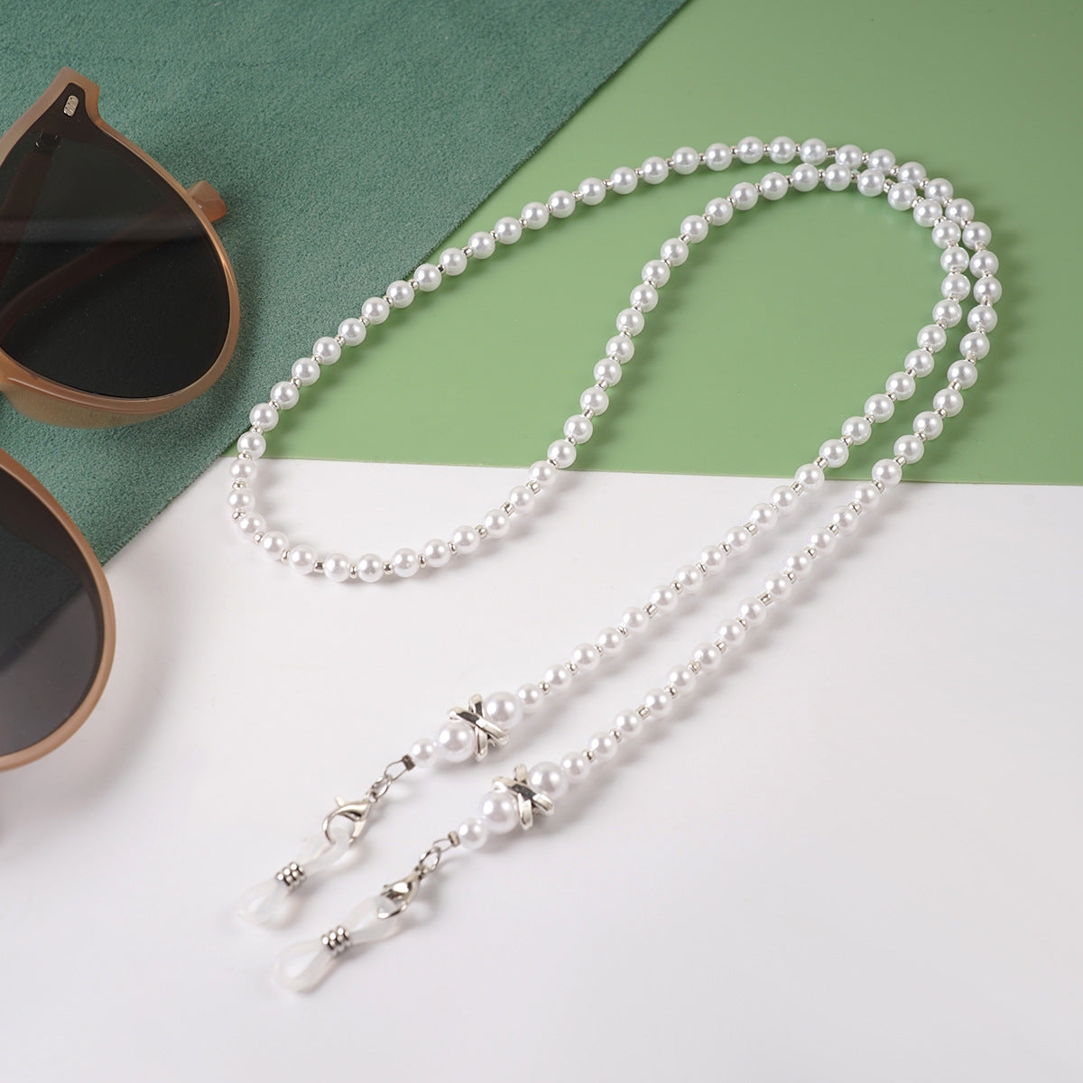 Elegante Perlen Brille Kette Brehn