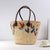 Geflochtene Strandtasche mit Farbenfrohem Stickmuster Brehn