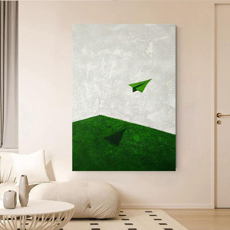 Abstractes Papierflugzeug Leinwandkunstwerk