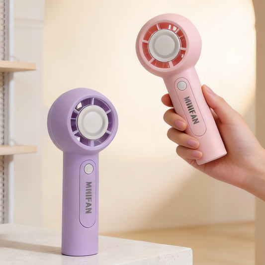 Damen tragbarer Mini Handventilator mit ergonomischem Design und USB-Anschluss Brehn