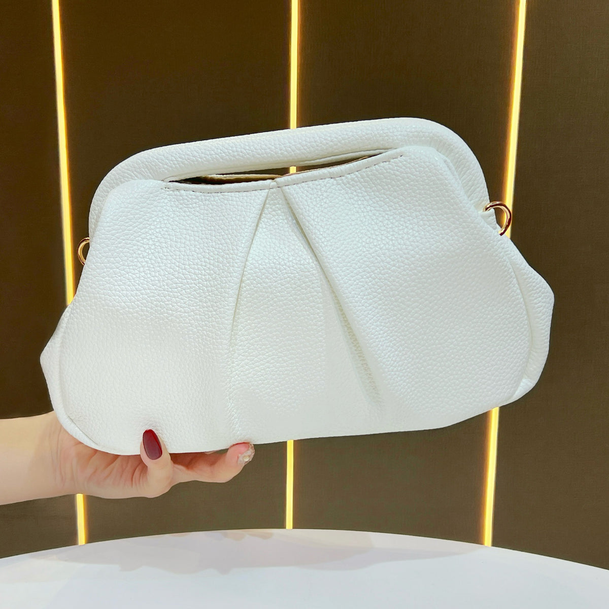 Metallic Texturiertes Abend Clutch
