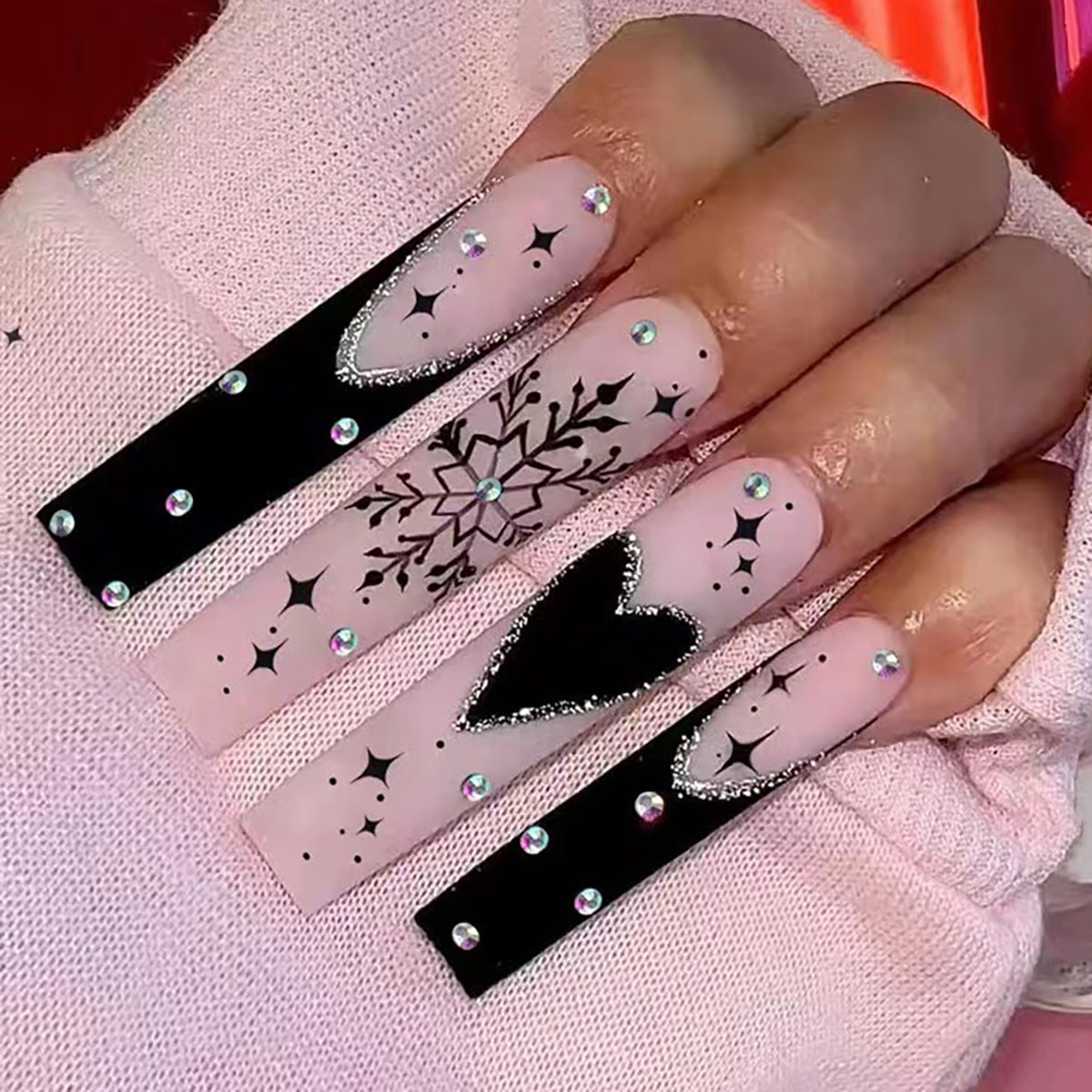 Glitzerndes Stiletto Nagelkunst Set Brehn