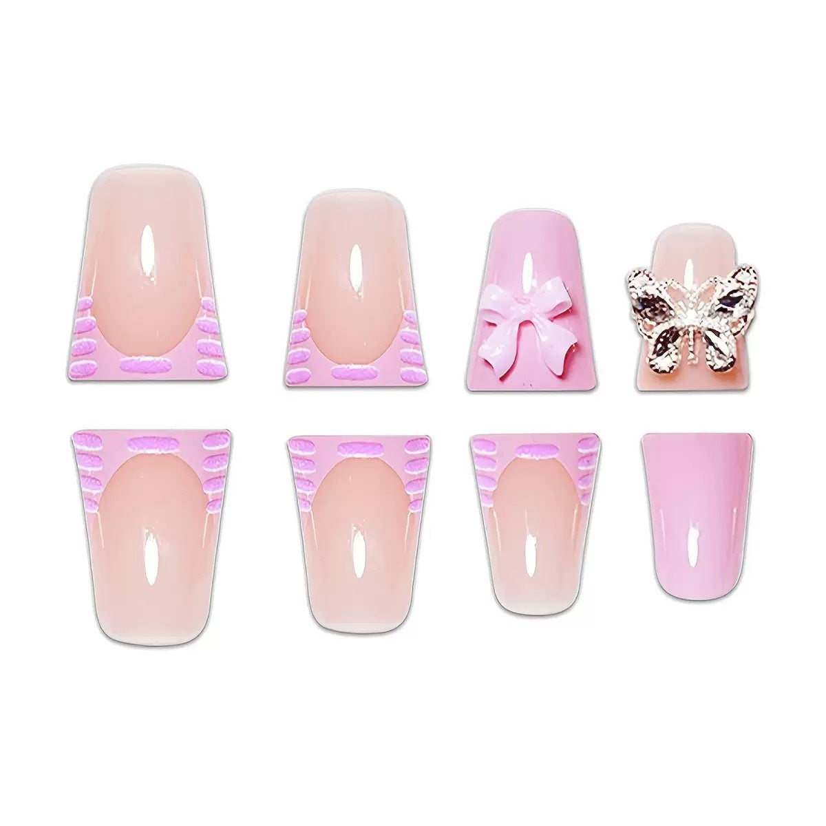 3D Floral Press-On Nagelkunst Set Brehn