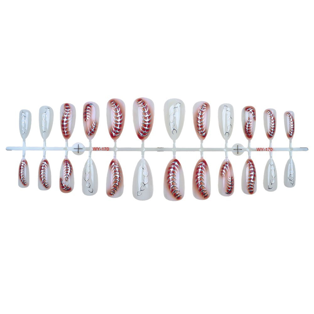 Elegante dekorative Press-On Nail Set Brehn