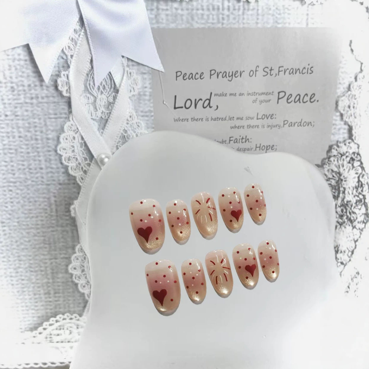 Glitzerndes Herz- und Stern-Nagelkunst-Set Brehn