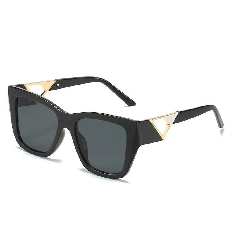 Damen Oversized Sonnenbrille mit modernem Geometrischen Design und elegantem Metallakzent Brehn