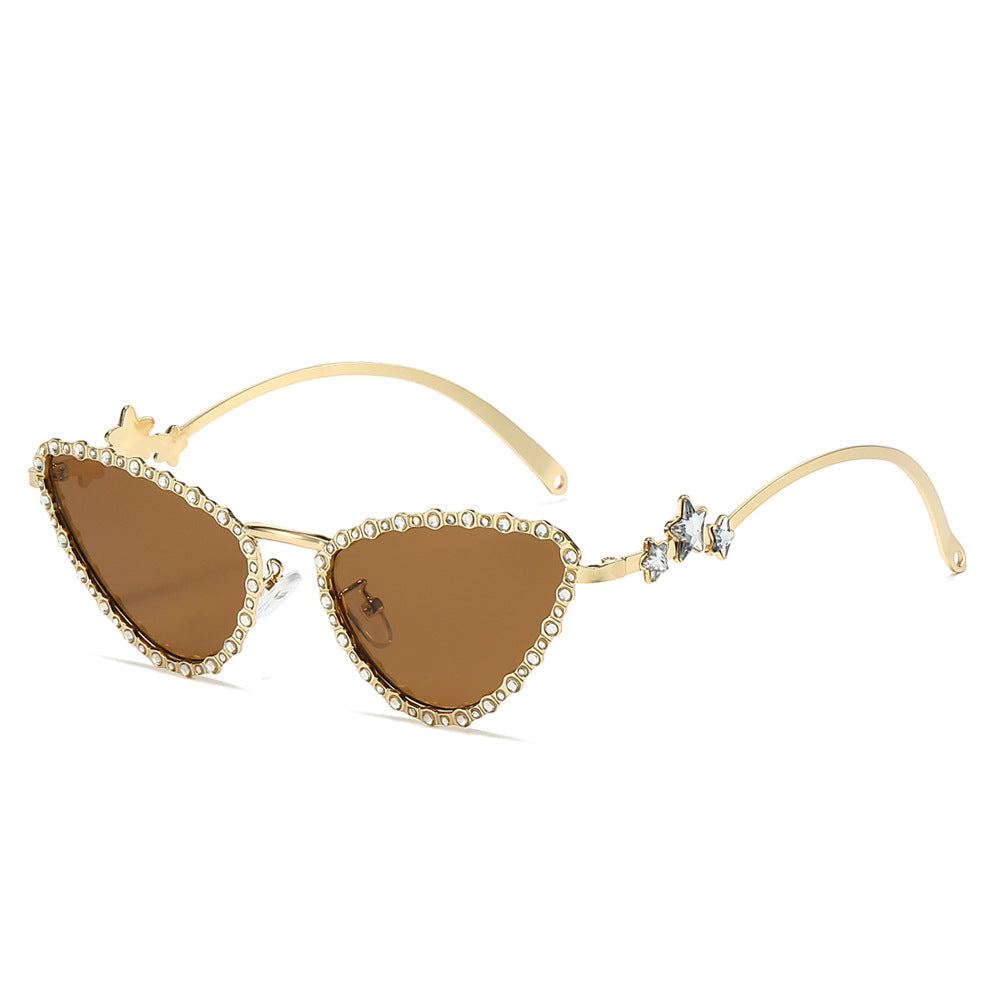 Glamouröse Cat-Eye-Sonnenbrille mit Kristallakzenten Brehn