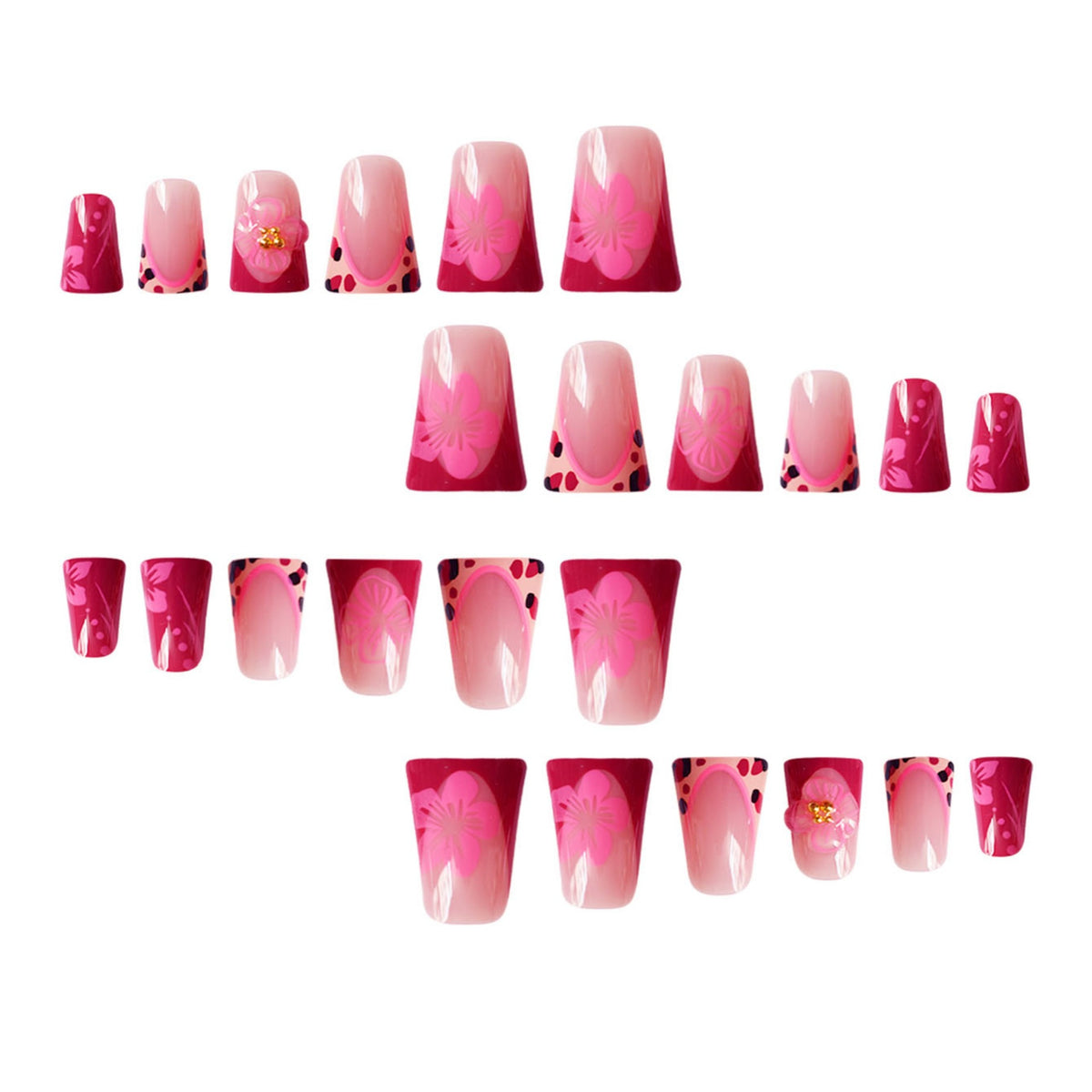 Floral Cat-Ear Design Press-On Nails Brehn