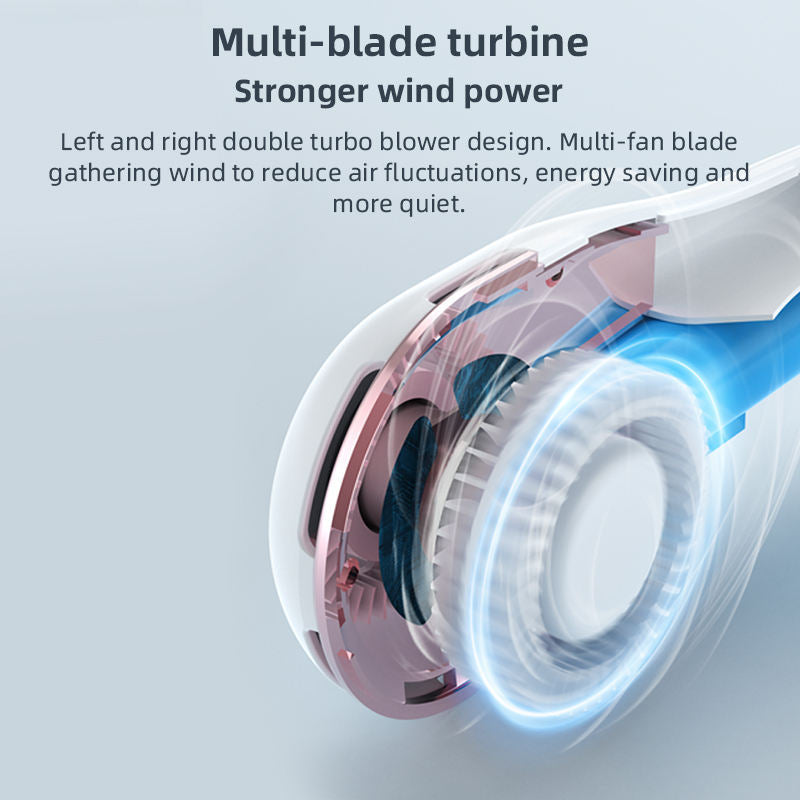 Unisex nan tragbarer Nackenventilator mit LCD-Display und leisem Brushless-Motor Brehn