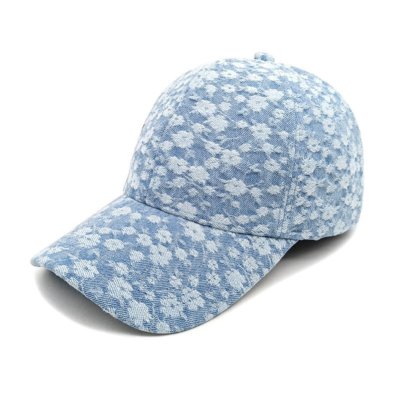 Damen Floral Texturiertes Baumwoll Baseball Cap Brehn