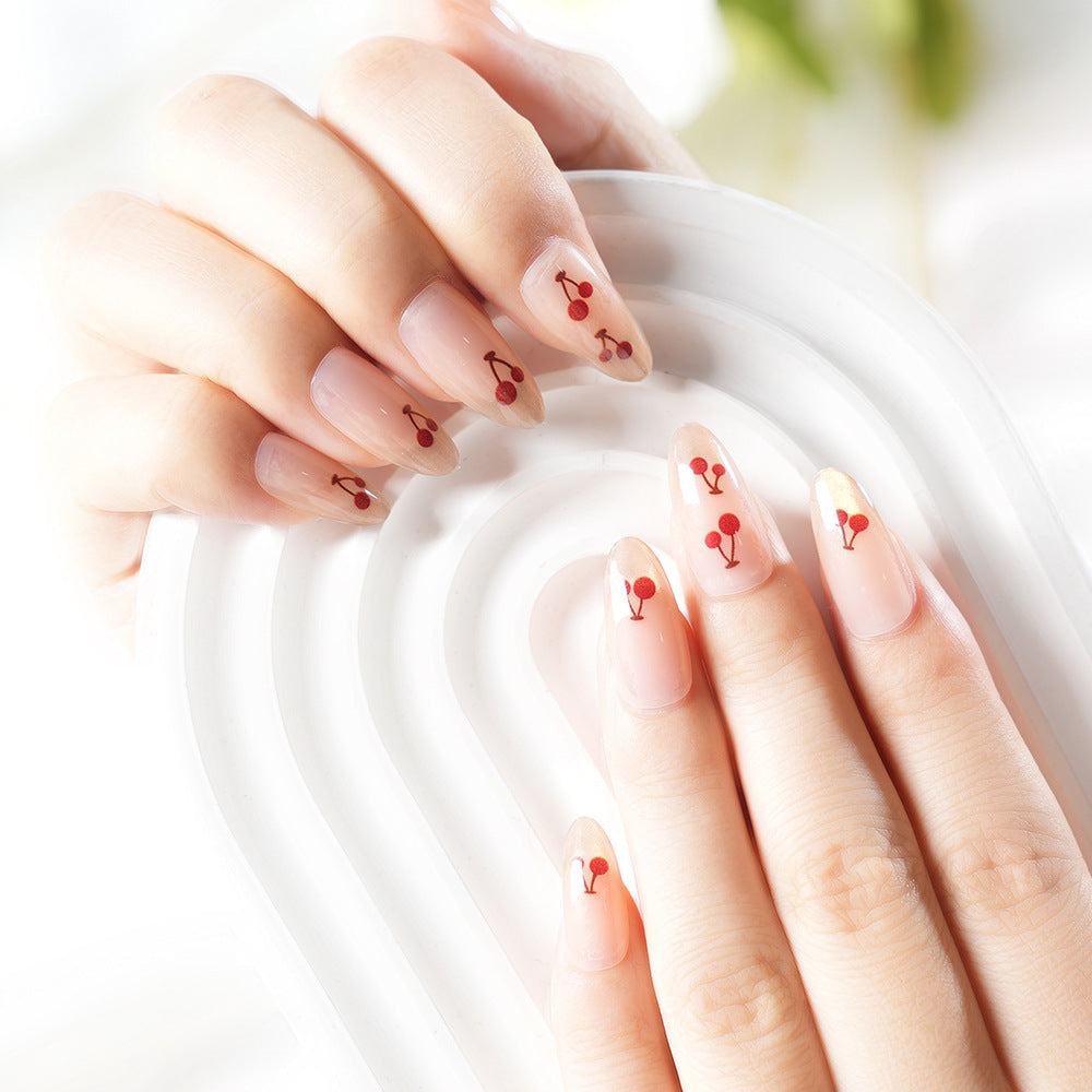 Künstlerisches Kirschblüten Press-On Nagelset Brehn